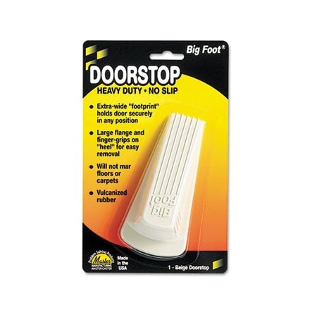 Master Mfg Co Master, BIG FOOT DOORSTOP, NO SLIP RUBBER WEDGE, 2.25W X 4.75D X 1.25H, BEIGE 00900
